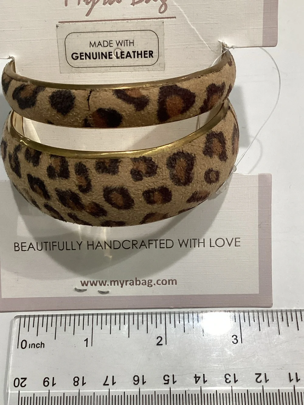 Myra Bag Leopard-Print Leather Hoop Earrings in Brown and Gold